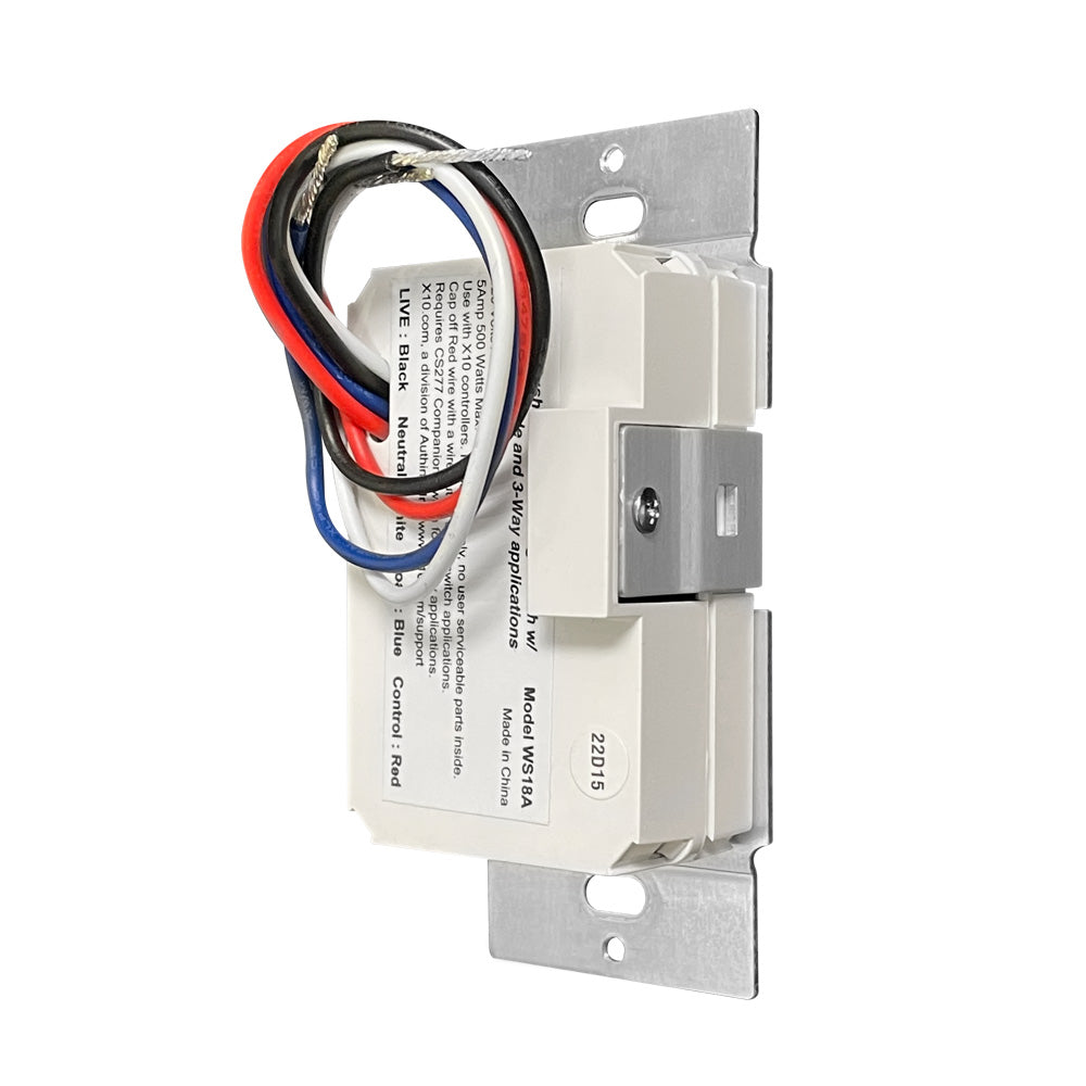 WS18A X10 Push Button Dimmable Wall Switch - Works with LED bulbs