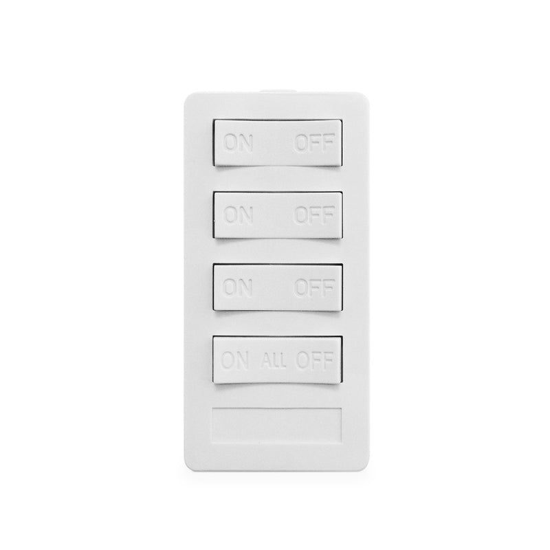 XP4A-W-NS NEW STYLE 4 BUTTON KEYPAD, 3 ON/OFF, 3 SEQUENCED CODES, 1 ALL ON/ALL OFF, WHITE XP4A Version A