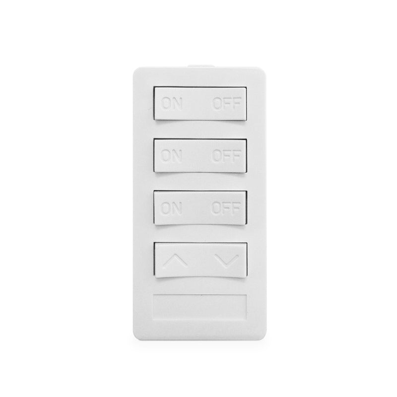 XP4D-W-NS NEW STYLE 4 BUTTON KEYPAD, 3 ON/OFF, 3 SEQUENCED CODES, 1 DIM CONTROL, WHITE XP4D Version A